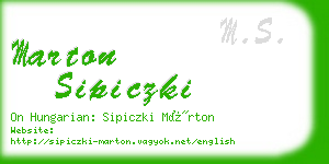 marton sipiczki business card